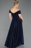 Robe de Soirée Grande Taille Longue Bleu Marine ABU5716