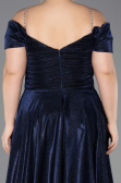 Robe de Soirée Grande Taille Longue Bleu Marine ABU5716