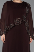 Robe De Soirée Grande Taille Longue Mousseline Brun ABU5852