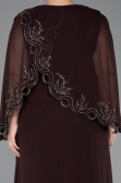 Robe De Soirée Grande Taille Longue Mousseline Brun ABU5852