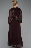 Robe De Soirée Grande Taille Longue Mousseline Brun ABU5852