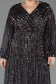 Robe Grande Taille Longue Squameuse Anthracite ABU5857