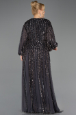 Robe Grande Taille Longue Squameuse Anthracite ABU5857