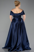 Robe Grande Taille Longue Perlé Bleu Marine ABU5742