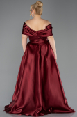 Robe Grande Taille Longue Perlé Rouge Bordeaux ABU5742