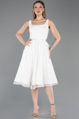 Tenue de Soirée Midi Dantelle Blanc ABK2549