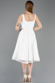 Tenue de Soirée Midi Dantelle Blanc ABK2549