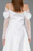 Robe de Cérémonie Midi Satin Blanc ABK2552