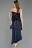 Robe de Cérémonie Courte Squameuse Bleu Marine ABK2556