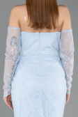 Robe de Cérémonie Midi Dantelle Bleu clair ABK2558