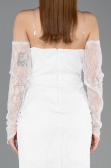Robe de Cérémonie Midi Dantelle Blanc ABK2558