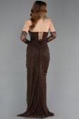 Robe de Soirée Longue Dantelle Brun ABU5770