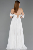 Robe de Soirée Longue Dantelle Blanc ABU5867