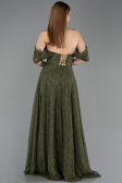 Robe de Soirée Longue Dantelle Kaki ABU5867