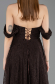 Robe de Soirée Longue Dantelle Brun foncé ABU5867