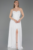 Robe de Soirée Longue Dantelle Blanc ABU5887