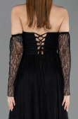 Robe de Soirée Longue Dantelle Noir ABU5887