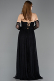 Robe de Soirée Longue Dantelle Noir ABU5887