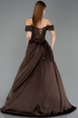 Tenue de Soirée Longue Satin Brun ABU5891