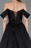Tenue de Soirée Longue Satin Noir ABU5891