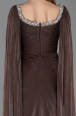 Robe de Soirée Longue Mousseline Brun ABU5868