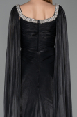 Robe de Soirée Longue Mousseline Noir ABU5868