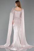 Robe de Soirée Longue Mousseline Vison ABU5868