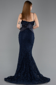 Robe Queue de Poisson Longue Lacé Bleu Marine ABU5869