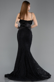 Robe Queue de Poisson Longue Lacé Noir ABU5869