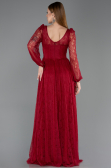 Robe De Soirée Dantelle Longue Rouge Bordeaux ABU5797