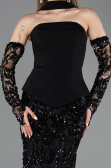 Robe Queue de Poisson Longue Squameuse Noir ABU5896