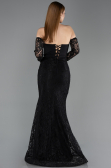 Robe de Soirée Longue Dantelle Noir ABU5892