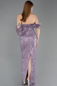 Robe de Soirée Longue Squameuse Lilas ABU5886