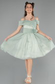 Robe de Soirée Enfants Courte Menthe ABK2565