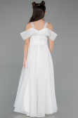 Robe de Soirée Enfants Longue Blanc ABU5903