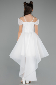 Robe de Soirée Enfants Devant Court Dos Long Blanc ABO128