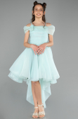 Robe de Soirée Enfants Devant Court Dos Long Menthe ABO128