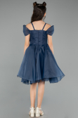 Robe de Soirée Enfants Courte Bleu Marine ABK2566