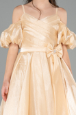 Robe de Soirée Enfants Longue Or ABU5912