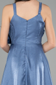 Robe de Soirée Enfants Longue Satin Indigo ABU4831