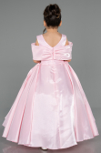 Robe de Mariage Pour Enfant Longue Satin Rose ABG172