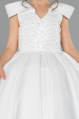Robe de Mariage Pour Enfant Longue Satin Blanc ABG177