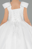 Robe de Mariage Pour Enfant Longue Satin Blanc ABG177