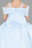 Robe de Mariage Pour Enfant Longue Satin Bleu clair ABG175