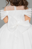 Robe de Mariage Pour Enfant Longue Satin Blanc ABG176