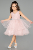 Robe de Soirée Enfants Courte Couleur Rose ABK2569