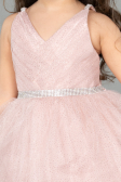 Robe de Soirée Enfants Courte Couleur Rose ABK2569