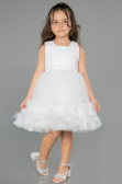 Robe de Soirée Enfants Courte Blanc ABK2570