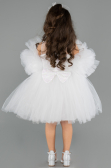 Robe de Soirée Enfants Courte Blanc ABK2572
