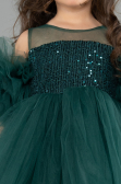 Robe de Soirée Enfants Courte Vert ABK2572